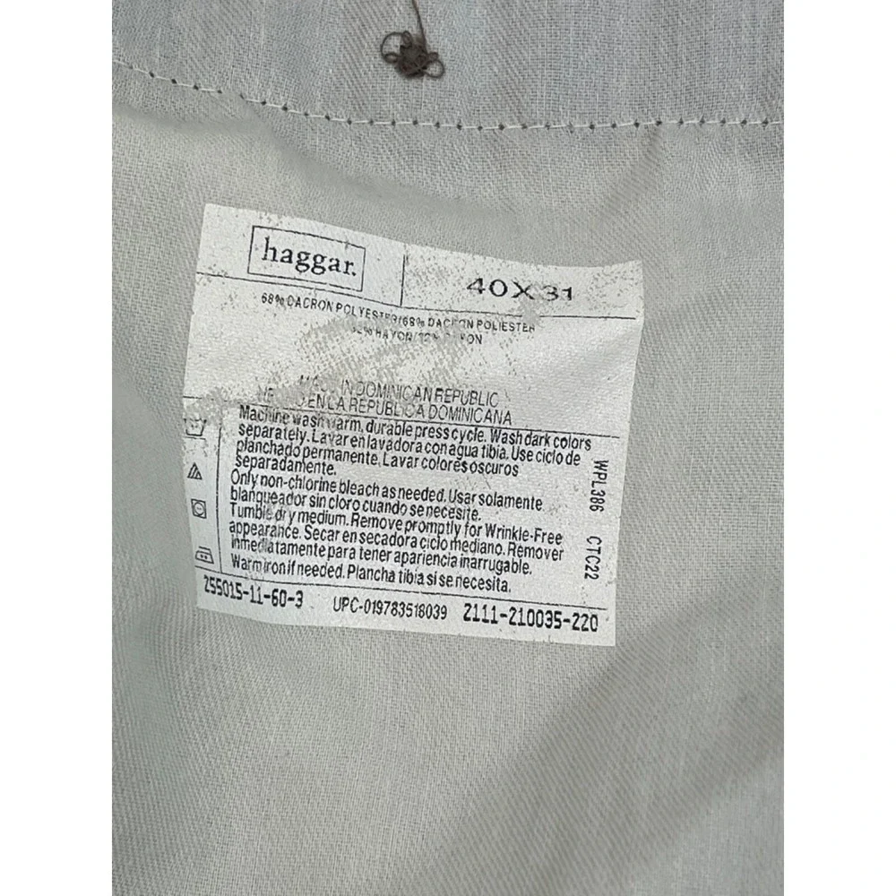Haggar Black Label Dress Pants Men's Size 40/31 Brown Inside Waist Extenders - Picture 10 of 11
